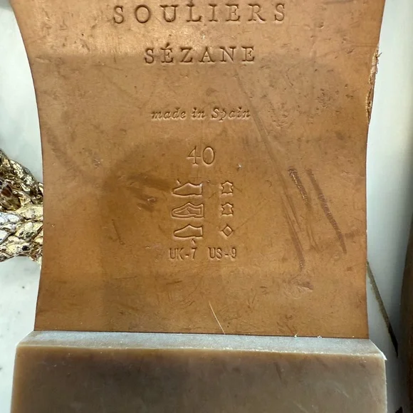 Sezane Arthur Low Sandals Doré Tressé - Size 40 - Picture 6 of 6